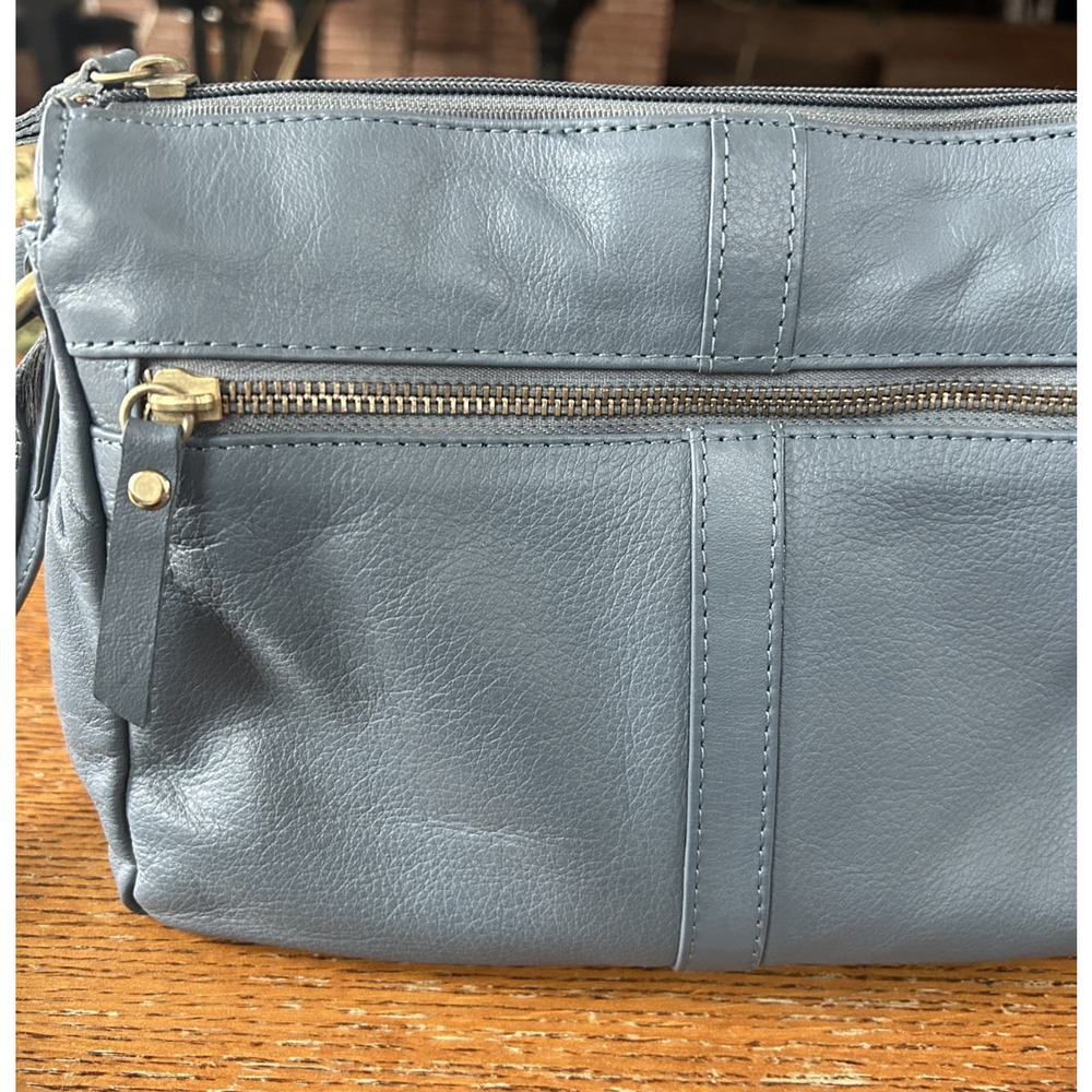 Great American Leatherworks Blue Leather Crossbody Bag - Picture 2 of 9